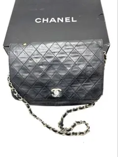 CHANEL シャネル ラムスキン チェーンショルダーバッグ 黒 フランス製のサムネイル