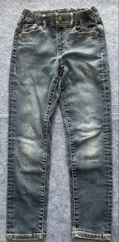 UNIQLO KIDS ストレッチデニム 長ズボン 130cm ダークブルー