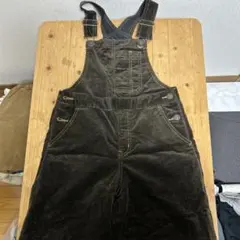 ダークブラウン コーデュロイ オーバーオール