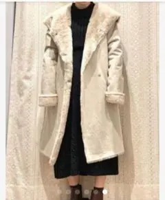 未使用★earth ムートンコート