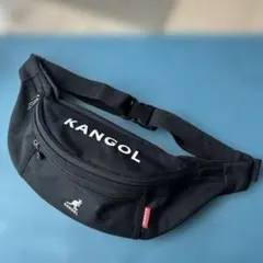 値下★美品★KANGOL カンゴール　ボディバッグ ブラック　ウエストポーチ　黒