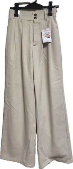 ベージュ ワイドパンツ Mサイズ