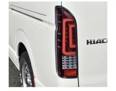 200系 ハイエース ダブル ファイバー LED テールランプ レッド - メルカリ