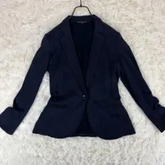【美品】23区 テーラードジャケット ネイビー ストライプ オンワード樫山 M