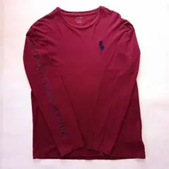 POLO RALPH LAUREN 袖プリント入り ロンT エンジ Mのサムネイル
