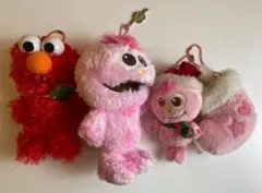 美品　USJ限定　エルモ　モッピー　マスコット　ボールチェーン　4点セット