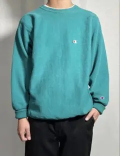 Champion グリーン 長袖カットソー