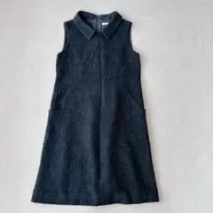 フォクシー 定価15万 ツイード フェイクレザー ノースリーブ