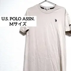 【M】 U.S. POLO ASSN. ベージュ 半袖 ワンピース シャツワンピ