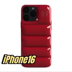 iPhone16 ケース ダウンジャケット スマホカバー レッド　赤　かわいいc