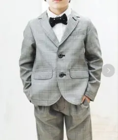 120cm グレーチェックブレザー