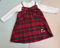 アプレレクール　ディズニー　チェック柄ワンピース　ミニー　90cm