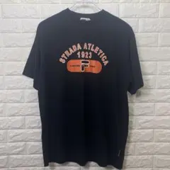 FILA フィラ 半袖 Tシャツ XLブラック カレッジ風 ロゴプリント