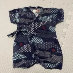 美品 くろわっさんすべべ ベビー 甚平 50-60 浴衣