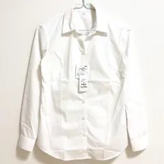 【試着のみ】トップバリュ　抗菌防臭　形状安定スキッパー衿　長袖シャツ　5号　白のサムネイル