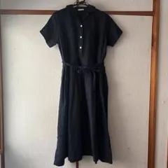 美品✨エポカ シルクコットン シャツワンピース マキシ丈 ハーフジップ