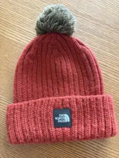 THE NORTH FACE 赤ニット帽 ポンポン付き