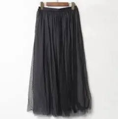 ★美品・送料込★アーバンリサーチ　ドット柄　チュール　フレアロングスカート