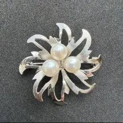 MIKIMOTO ミキモト パール ブローチ シルバー リーフモチーフ - メルカリ
