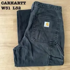 カーハート ペインターパンツ ブラック 黒 コットンツイル W31 L32 古着のサムネイル