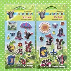 【新品未開封】もぐらのクルテク krtek もぐらくん シール ステッカー パフ