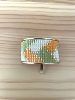 夕張風 ビーズ ポニーフック ハンドメイド