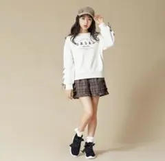 最終値下げメゾピアノジュニア　チェック柄フリル　ショートパンツ　150