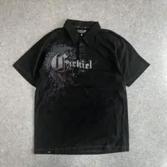 EZEKIEL 半袖ポロシャツ 綿100％ 黒 メンズM ストリート ゴシック