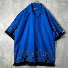 Chicano frie open collar shirt blue BL
