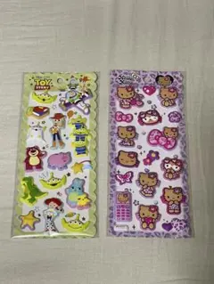 ハローキティー　トイストーリー　マシュマロシール　ぷくぷくシール
