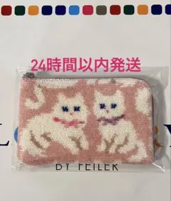 FEILER フェイラー モフモフネコチャン L字ポーチ 新品 タグ付き