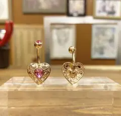 金属アレルギー対応☆ハートピアス(14G)