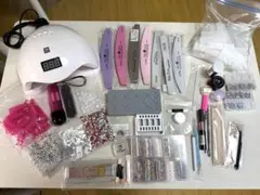 ネイルアート用品セット LEDライト付きセルフネイルファイルミラージェルホロ