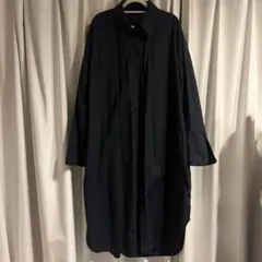 ネイビー シャツワンピース 長袖