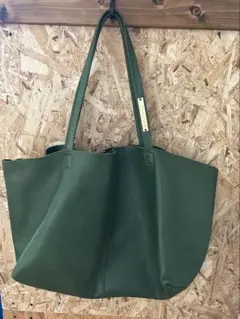 グリーン レザートートバッグ