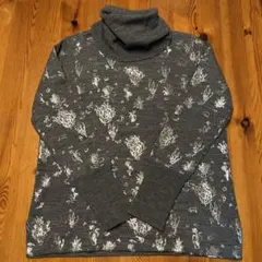 UNDICI•NOVE グレー柄ニットタートルネック長袖