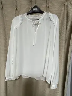 ポールスミス　PS ホワイトフリル長袖ブラウス 46L 大きいサイズ