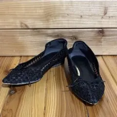 36【Senso】センソ　ジュエリーサンダル　フラットシューズ　ブラック 36【Senso】センソ ジュエリーサンダル フラットシューズ ブラック