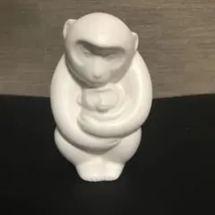 陶器製 猿と子猿の置物 約10cm