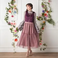 ベルメゾン　ディズニー　大人向けドレスワンピース　ラプンツェル　L