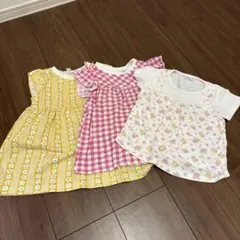 ベビー服 Tシャツ　ワンピース　90サイズ　3枚セット　半袖　保育園など