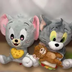 톰과 제리 봉제인형 2점 세트 태피 톰 제리