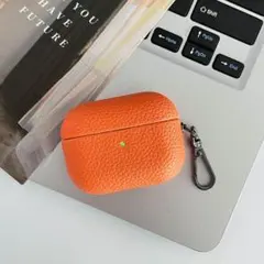 【再入荷】AirPodsPro2 レザーケース オレンジ 第2世代