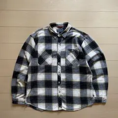 90s USA製 Prentiss ブラック グレー ヘビネル ネルシャツ XL prentissプレンティス ヘビーネルシャツUSA製L.L.Bean - メルカリ