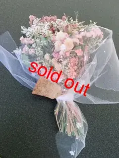 ドライフラワーピンク系のブーケスワッグ