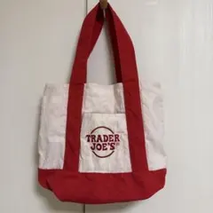 TRADER JOE'S ミニトートバッグ ホワイト/レッドのサムネイル