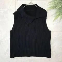 GEORES RECH ベスト ニット 襟付き ブラック 黒 S