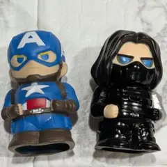 MARVEL　ソフビフィギュア　2個セットCaptainAmerica　指人形