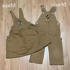 プティマイン ジャンスカ サロペット ミッキー ミニー 90 Ｍ