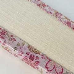 ミニ畳　金襴(桜)乳白色　フィギュア台座　ひなまつり　おひなさま